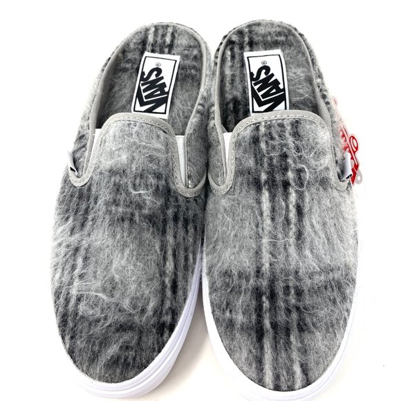 Vans Classic Slip On M Gray Women's Size Casual White Canvas Wool VN0A4P3U8O9 - Picture 5 of 10